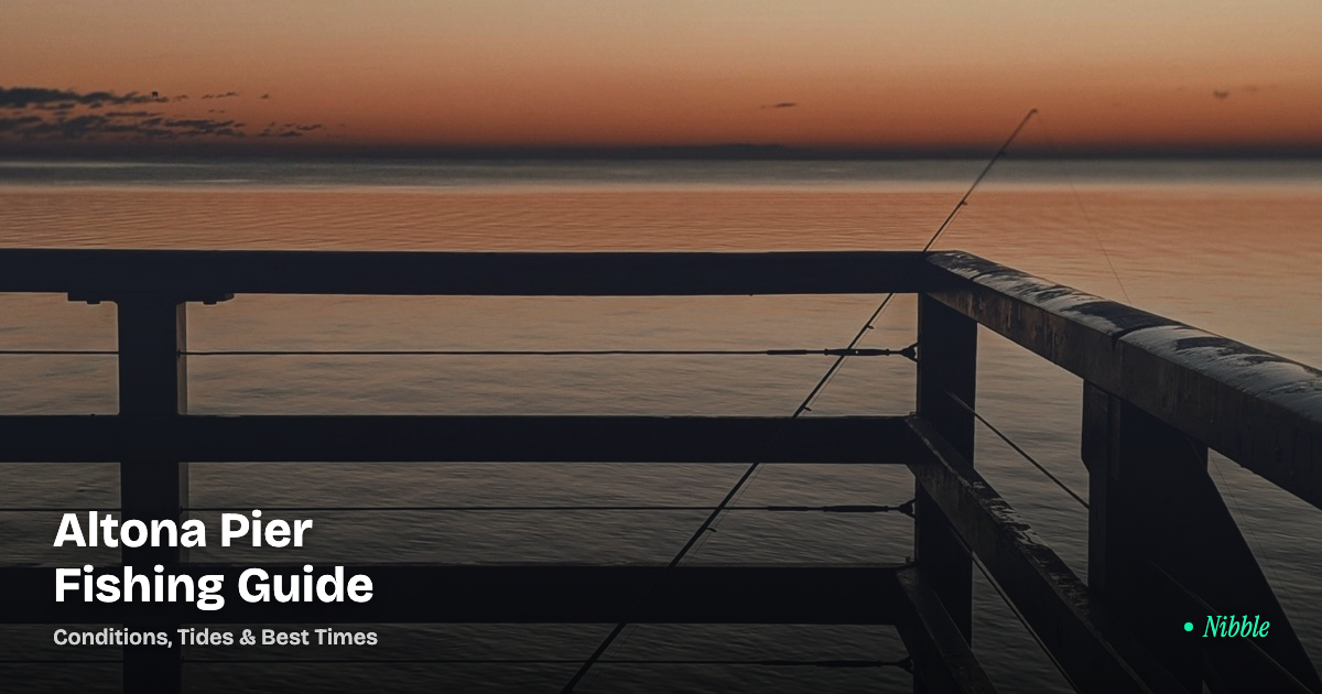 Altona Pier at sunset with fishing rod -- conditions guide